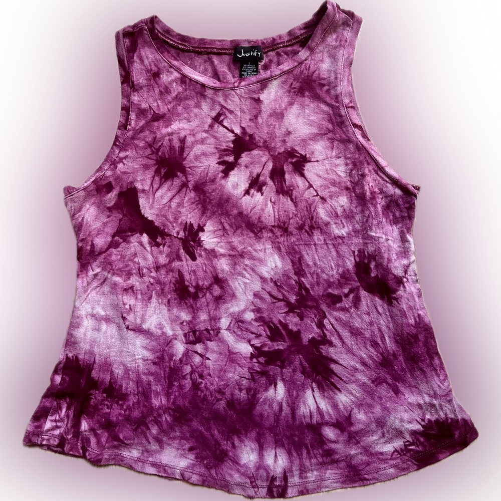 Justify Women’s Tank Top Tie Dye Maroon Size S